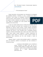 Resenha Critica Do Vídeo - Psicologia 5 Husserl - Fenomenologia