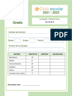 Examen Cuarto Grado Tercer Trimestre - Alumno