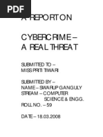 A Report On Cybercrime - A Real Threat