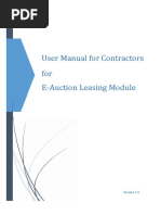 User Manual For Contractors For E-Auction For Earning-Leasing Contracts Version 1.0