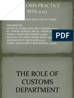 The Role of Customs Department