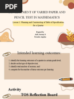 Development of Varied Paper and Pencil Test in Mathematics