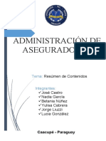 Unidad 8. Resumen. Administracion de Aseguradoras