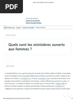 Quels Sont Les Ministères Ouverts Aux Femmes