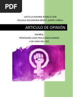 Articulo de Opinion (Movimiento Feminista)