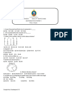 0 - Grade 5 Maths Paper 1 End of Year Exams 2022