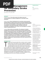 Medical Management For Secondary Stroke Prevention