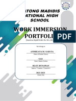 Work Immersion Portfolio Andreana Garcia