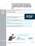 Synthesis of Metal Organic Frameworks Based On Lanthanum Metal and Perylene Ligand As Photocatalyst For Hydrogen Gas Production