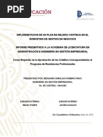 Implementacion de Un Plan de Mejora Continua en El Marketing de Gestion de Negocios