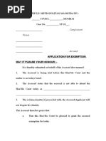 Exemption Application Magistrate Court