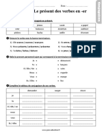 6 Exercices Présent Des Verbes en Er - Ce2