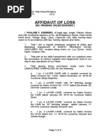 Affidavit of Loss Sales Invoices