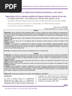 Importance of Pre-Employment Medical Assessments, A Case Report Importancia de Los Exámenes Médicos de Ingreso Laboral, Reporte de Un Caso