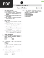 Laws of Motion - DPP 01 - Yatharth (Marathi)