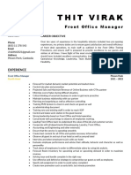 CV - Front Office Manager