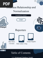 Group 2 DATABASE Relationship and Normalization