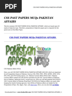 CSS PAST PAPERS MCQs PAKISTAN AFFAIRS