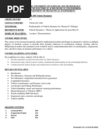 Course Outline Vehicle Dynamics ME-496