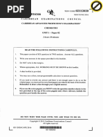 CAPE Chemistry 2016 U1 P2 Solutions