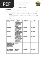 Rúbrica para El Examen Del Segundo Quimestre ECA