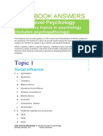 Psychology AQA 1 Workbook Answers 1