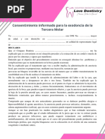 Consentimiento Informado para La Exodoncia de La Tercera Molar