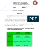 Tabla de Doble Entrada Sobre La Evaluación Educativa y de Los Aprendizajes