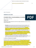 Jimenez - El Método Clínico, Los Psicoanalistas y La Institución. Revista Aperturas Psicoanaliticas