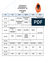 Centro Educativo "Juan Luna Molina A.C" CICLO ESCOLAR 2021 - 2022 Horario Primaria Quinto