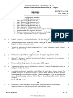 Me 8 Sem Advanced Internal Combustion (Ic) Engine Winter 2016