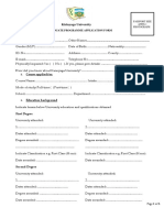 Postgraduate Programme Application Form