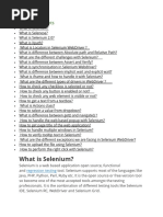 Selenium Questions