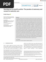 Bioethics - 2021 - Kingma - Harming One To Benefit Another The Paradox of Autonomy and Consent in Maternity Care