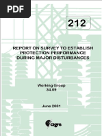 Report On Survey To Establish Protection Performance During Major Disturbances