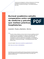 Avanzini, Paula y Barbiero, Silvina (2013) - Burnout Académico Estudio Comparativo Entre Estudiantes de Medicina y Psicología (UBA) Que (... )