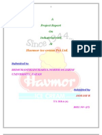 Havmor Ice Cream PVT - LTD.: A Project Report On Industrial Visit at