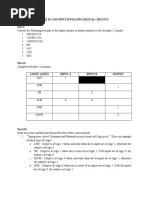 Quiz 1 Concepts Involving Digital Circuits