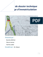 Rapport de Dossier Technique Bournage D'immatriculation: Présenté Par