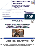 Titulo IV Condecoraciones, Felicitaciones y Reconocimiento