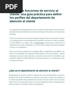 Manual de Funciones de Servicio Al Cliente