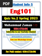 Eng101 Quiz 2 2023 100% Right Solved by Muhammad Zaman