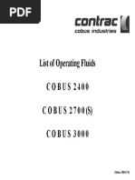 Cobus List of Operating Fluids