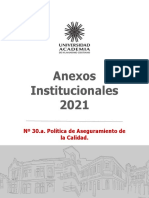 30.a. Política de Aseguramiento de La Calidad.