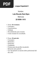 Lengua Española II, El Resumen y El Parrafo