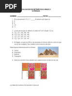 Evaluación de Matemáticas Grado 3 III Periodo