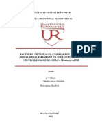 Factores Individuales Familiares y Sociales Asociados Al Embarazo en Adolescentes en Centro de Salud Chilca Huancayo