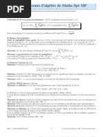 Resume Cours Algebre Maths Spe MP