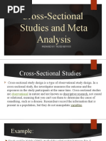 Cross Sectional Studies and Meta Analysis, Longitudinal Studies)