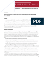 Vol 23 - Effective Communication in Healthcare - HPHR